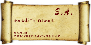 Sorbán Albert névjegykártya