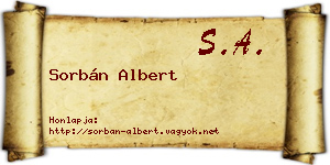 Sorbán Albert névjegykártya